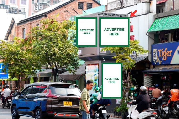 8 Sided Horizontal E-tower Panel Billboard at 15M Nguyen Thi Minh Khai, Sai Gon Ward, Ho Chi Minh City