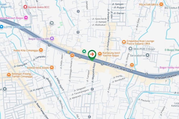 Map - Vertical Static Billboard at Jl. Sholeh Iskandar, Bogor, Jawa Barat