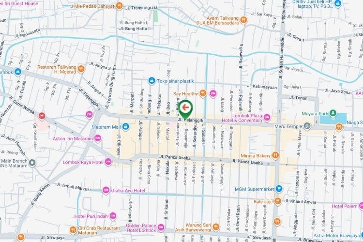 Map - Horizontal Bando Billboard di Jl. Pejanggik, Mataram, Nusa Tenggara Barat  (near MPM Motor Mataram)