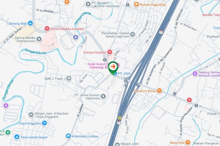 Map - Vertical Static Billboard at Jl. Raya Mayor Oking, Kabupaten Bogor, Jawa Barat  (nearby Plaza Toyota Citeureup)