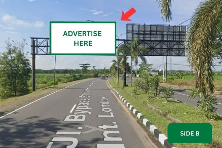Horizontal Bando Billboard at Jl. Bypass Bandara Internasional Lombok, Lombok Timur, Nusa Tenggara Barat  (near TripMate Lombok) - Side B - Day View