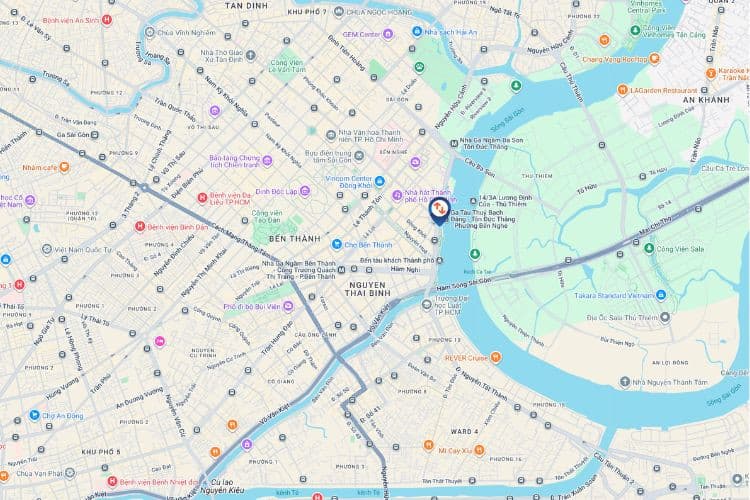 Map - Vertical LED Screen Billboard at 5 Ton Duc Thang, Sai Gon Ward, Ho Chi Minh City