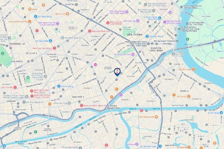 Map - Vertical LED Screen Billboard at 250 Tran Hung Dao, Cau Ong Lanh Ward, Ho Chi Minh City