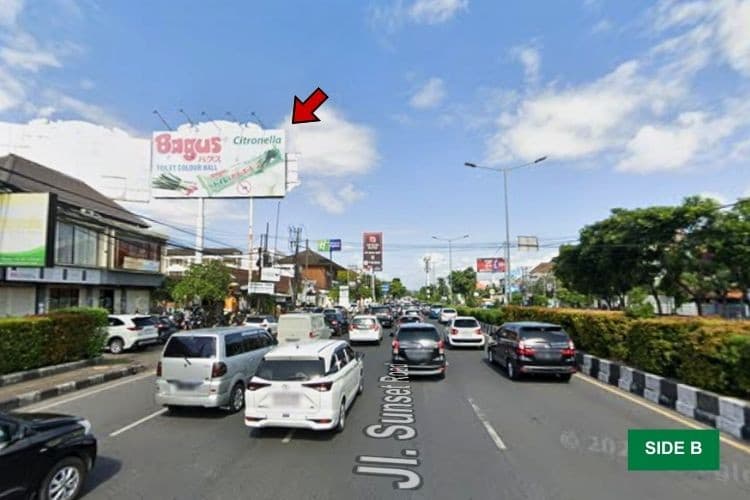 Horizontal Static Billboard di Jl. Sunset Road, Badung, Bali  (nearby GrandLucky Supermarket Sunset) - Day View, Side B
