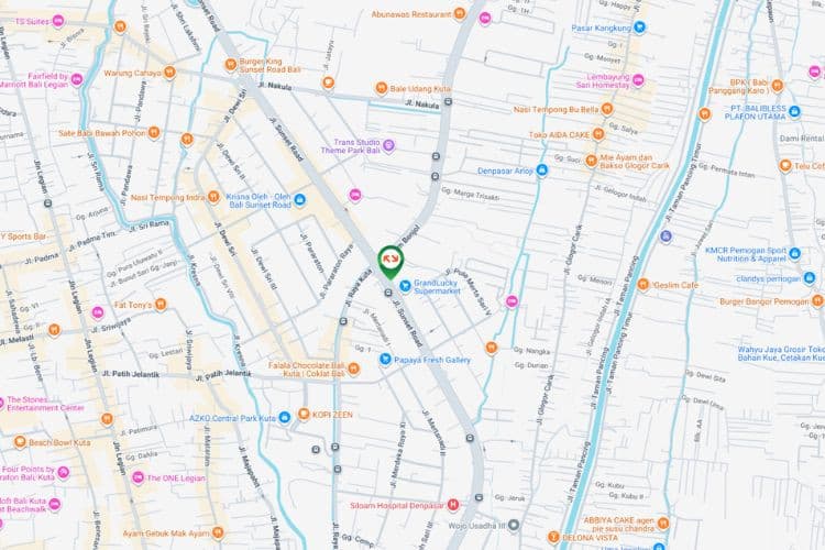 Map - Horizontal Static Billboard di Jl. Sunset Road, Badung, Bali  (nearby GrandLucky Supermarket Sunset)