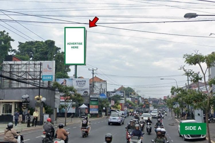 2 Sided Vertical Static Billboard at Jl. Teuku Umar, Denpasar, Bali  (nearby Blibli Store Teuku Umar)