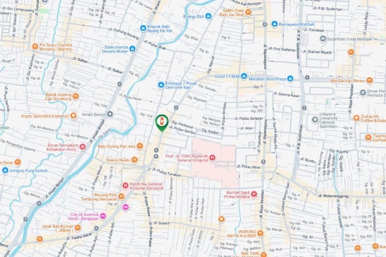 Map - Vertical Static Billboard at Jl. Teuku Umar, Denpasar, Bali  (nearby Blibli Store Teuku Umar)