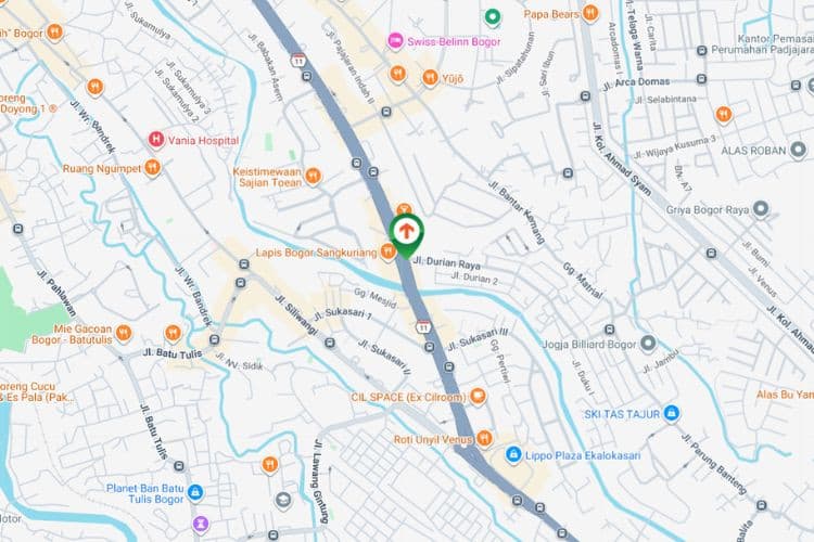 Map - Vertical Static Billboard at Jl. Pajajaran, Bogor, Jawa Barat  (nearby Balebinarium II Gate)