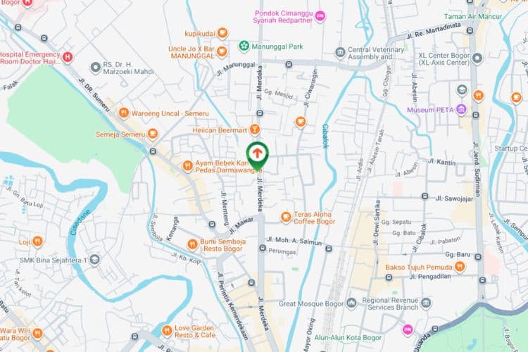 Map - Vertical Static Billboard di Jl. Merdeka, Bogor Tengah, Bogor, Jawa Barat  (in front of Makoren Surya Kencana 061)