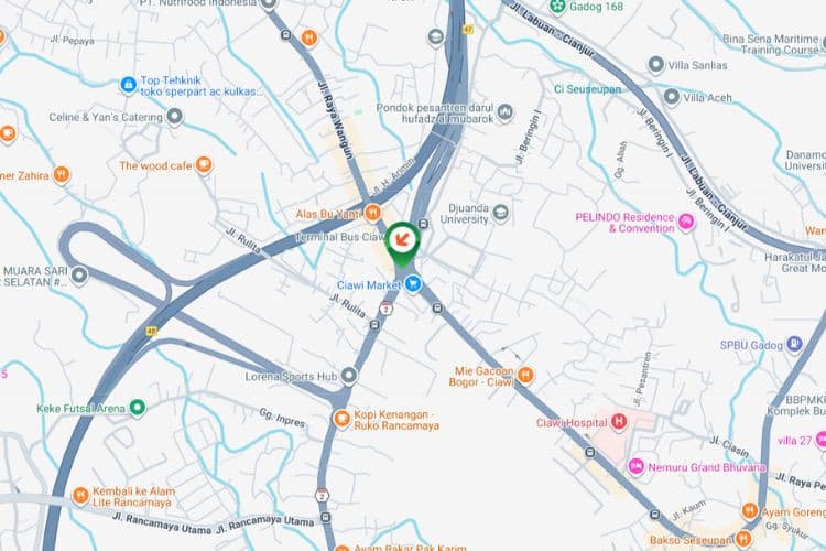 Map -  Vertical Static Billboard at Jl. Raya Sukabumi, Bogor Selatan, Bogor, Jawa Barat  (Intersection Ciawi)