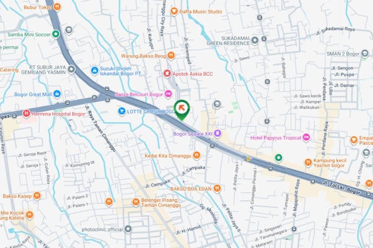Map - Vertical Static Billboard at Jl. KH. Soleh Iskandar, Bogor, Jawa Barat  (Cimanggu City Gate)