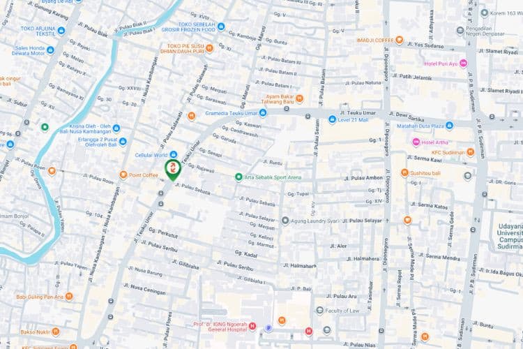 Map - Vertical Static Billboard at Jl. Teuku Umar, Denpasar, Bali  (across Planet Gadget SEP Teuku Umar)
