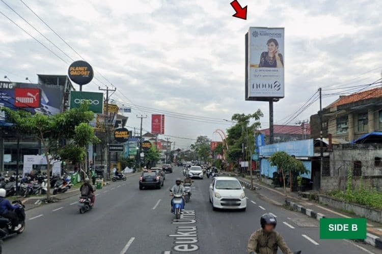 Vertical Static Billboard at Jl. Teuku Umar, Denpasar, Bali  (across Planet Gadget SEP Teuku Umar) - Day View, Side B