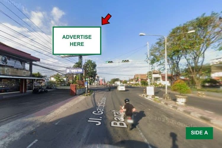 2 Sided Horizontal Static Billboard at Jl. Gatot Subroto Barat, Denpasar, Bali  (nearby Kebo Iwa intersection)