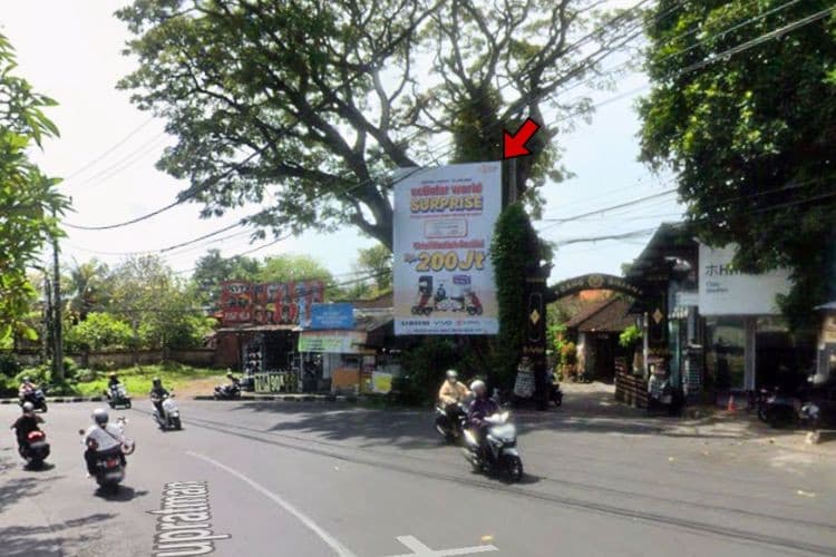 Vertical Baliho Billboard at Jl. WR. Supratman, Denpasar, Bali  - Day View