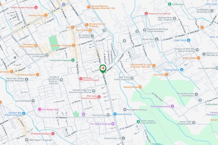 Map -   Vertical Baliho Billboard at Jl. Gajah Mada, Buleleng, Bali  (nearby Jl. Gempol intersection)