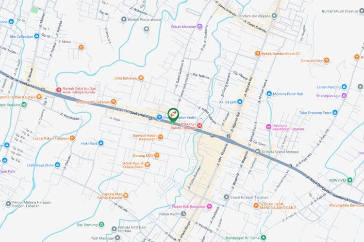 Map - Bando Billboard at Jl. Dr. Ir. Soekarno, Tabanan, Bali