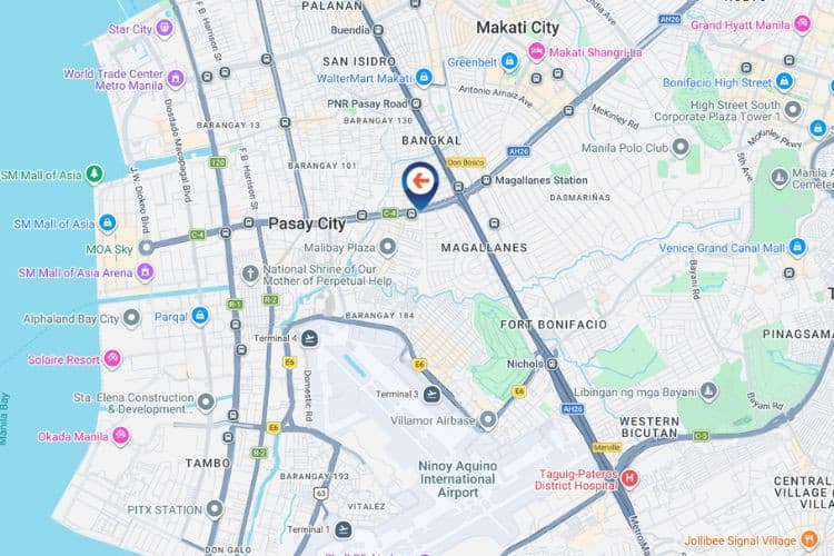 Map - Vertical Digital Screen Billboard at EDSA Malibay, Pasay, Metro Manila (Makati-bound, Beside Caltex Station)