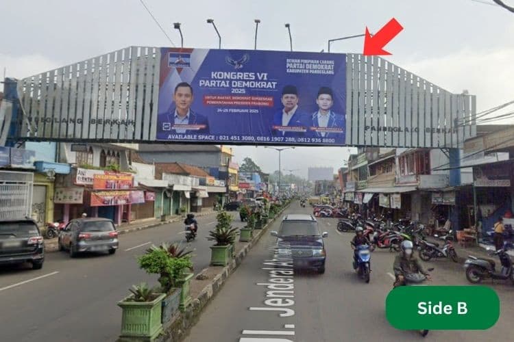 Horizontal Bando Billboard at Jl. Jenderal Ahmad Yani, Pandeglang, Banten (near Ani Elektronik Pandeglang) - Day View - Side B