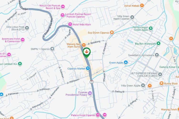 Map - Horizontal Static Billboard di Jl. Labuan-Cianjur, Cianjur, Jawa Barat  (near Apotek Cipanas)