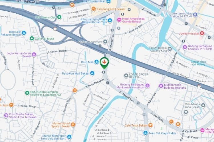 Map - Vertical Static Billboard at Jl. A Yani, Bekasi, Jawa Barat  (in front of Revo Mall)