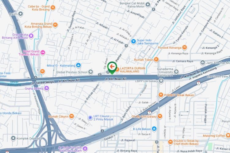 Map - Vertical Static Billboard at Jl. Caman Raya, Bekasi, Jawa Barat  (intersection Jatibening Bekasi)