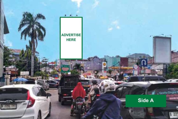 2 Panel Vertical Static Billboard at Jl. Caman Raya, Bekasi, Jawa Barat  (in front of Pom Bensin Shell Jatibening)