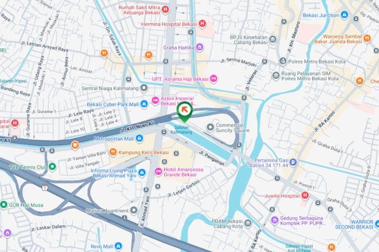 Map - Horizontal Static Billboard di Jl. Hasibuan, Bekasi, Jawa Barat  (across Ruko Sun City)