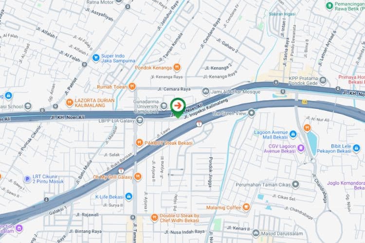Map - Vertical Static Billboard at Jl. Raya Kalimalang, Bekasi, Jawa Barat  (nearby SPBU Shell Bekasi)