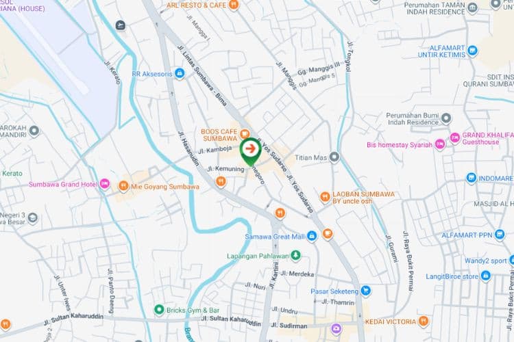 Map - Vertical Static Billboard di Jl. Diponegoro, Kabupaten Sumbawa, Sulawesi Barat  (in front of Rocket Chicken)