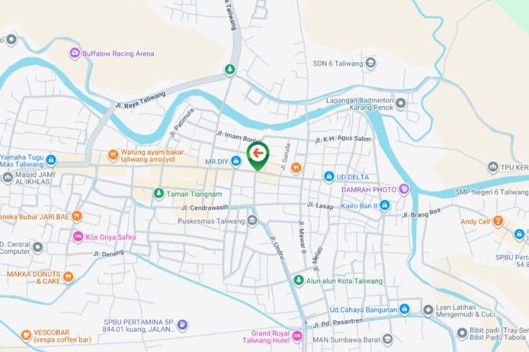 Map - Vertical Static Billboard at Jl. Sudirman, Taliwang, Nusa Tenggara Barat  (nearby Stempel Kilat Fortuna)