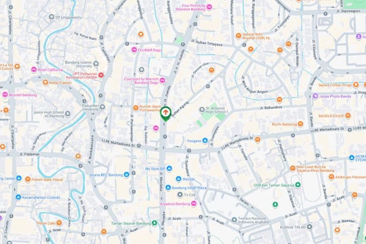 Map - Vertical Static Billboard at Jl. Ir. H. Djuanda, Bandung, Jawa Barat  (nearby UTC Dago Hotel Bandung)