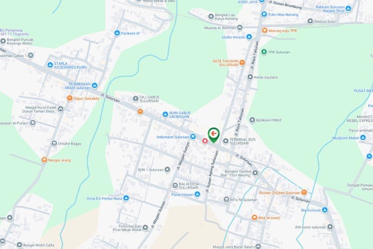 Map - Vertical Static Billboard at Jl. Gatot Subroto, Grobogan, Jawa Tengah  (nearby Terminal Bus Sulursari)