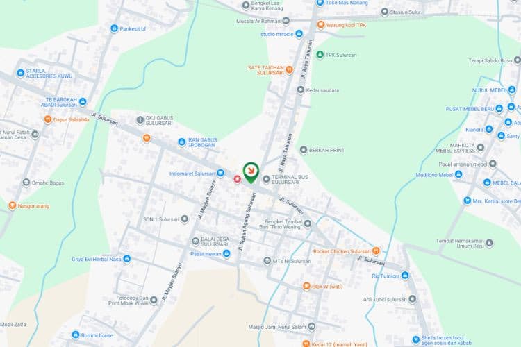 Map - Vertical Static Billboard at Jl. Gatot Subroto, Grobogan, Jawa Tengah  (nearby Terminal Bus Sulursari)