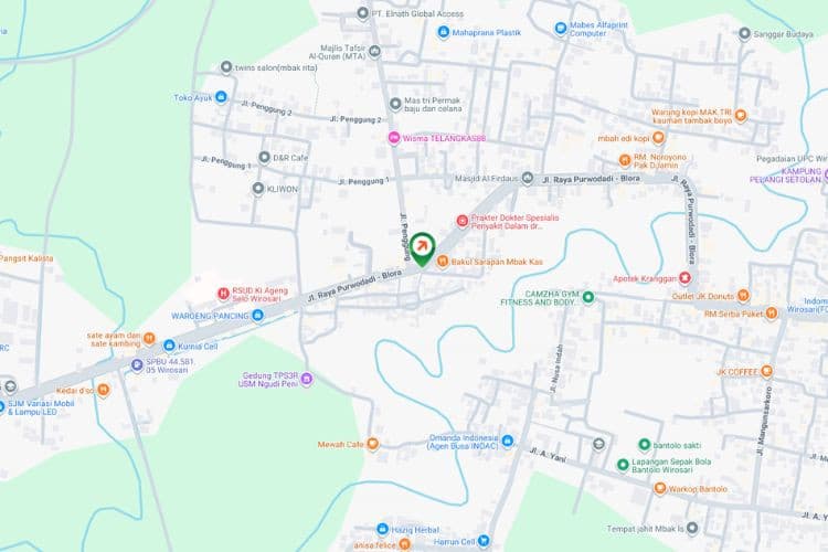 Map - Vertical Static Billboard at Jl. Raya Purwodadi - Blora, Grobogan, Jawa Tengah
