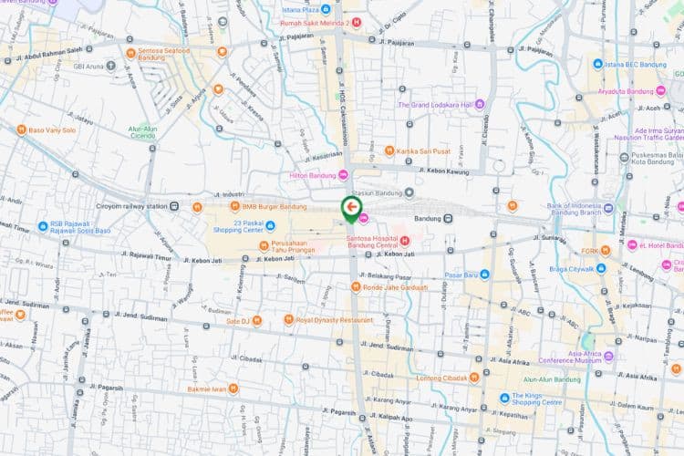 Map - Horizontal Static Billboard at Jl Pasir Kaliki, Bandung, Jawa Barat  (nearby 23 Paskal Hypersquare Entrance Gate)