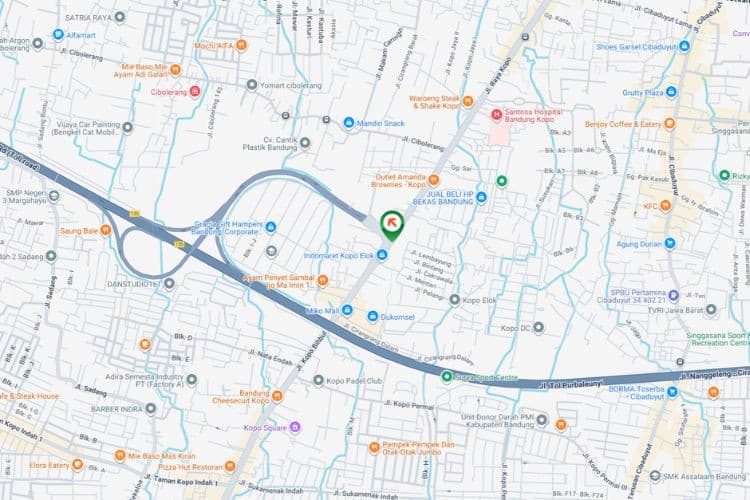 Map - Vertical Static Billboard at Jl. Raya Kopo, Bandung, Jawa Barat  (nearby Kopo 1 Toll Gate)
