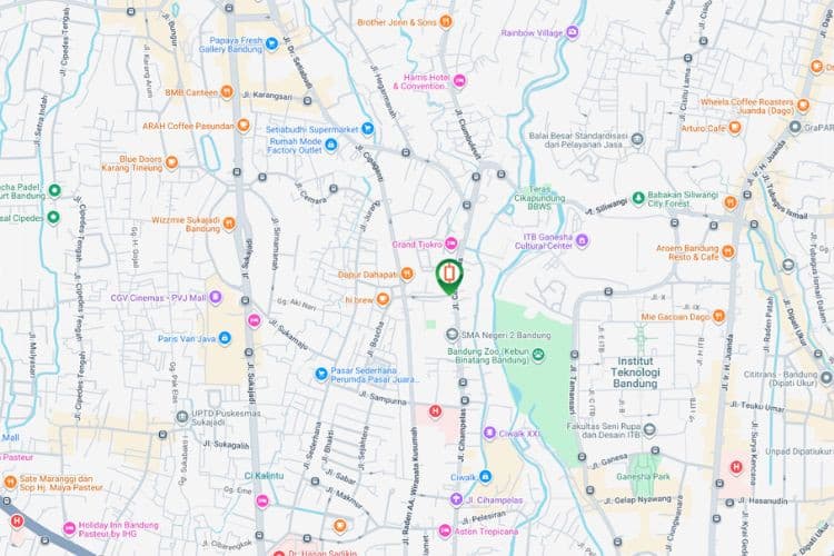 Map - Vertical Neonbox Billboard at Jl. Lamping, Bandung, Jawa Barat