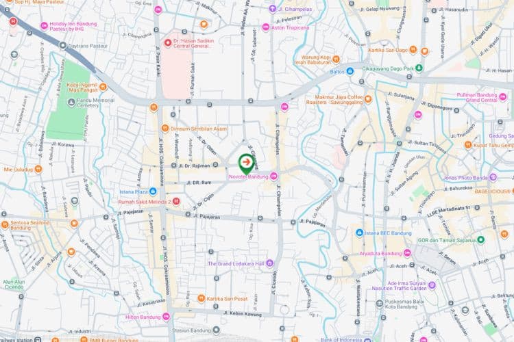 Map - Vertical Static Billboard at Jl. Dr. Abdul Rivai, Bandung, Jawa Barat  (nearby Clock Tower Building Ria)