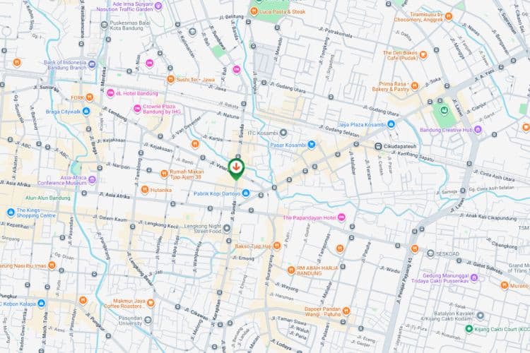 Map - Vertical Static Billboard at Jl. Sunda, Bandung, Jawa Barat  (nearby Sunda Motor Bandung)