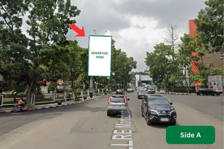 2 Sided Vertical Static Billboard at Jl LLRE Martadinata (Jalan Riau), Bandung, Jawa Barat  (near Sister City Park)
