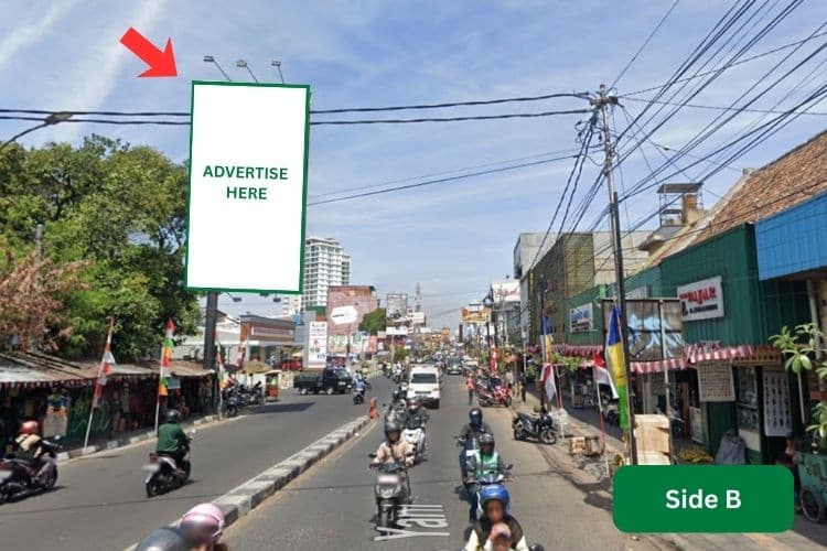 Vertical Static Billboard at Jl Ahmad Yani No. 202, Bandung, Jawa Barat  (near Aneka Jaya) - Day View - Side B