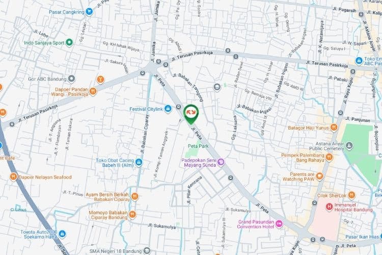 Map - Horizontal Bando Billboard at Jl Peta, Bandung, Jawa Barat  (near Festival Citylink)