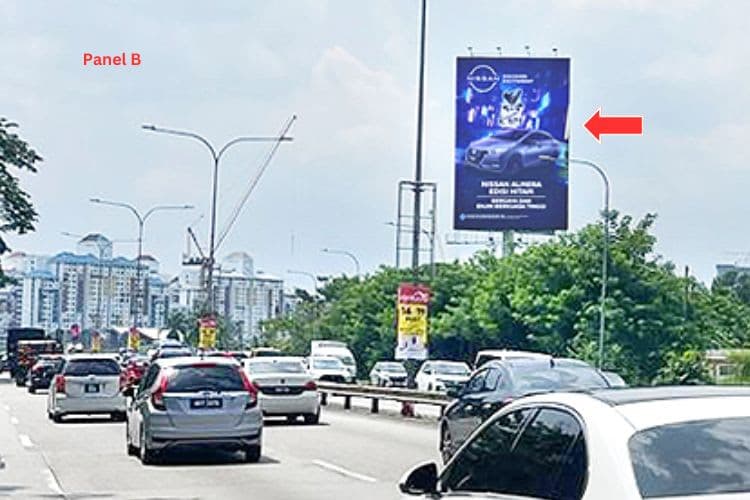 Vertical Unipole Billboard at Jalan Sungai Besi, Kuala Lumpur (near Wisma Standard Chartered)