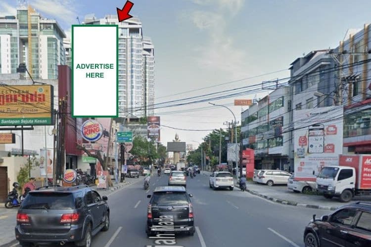 1 Panel Vertical Static Billboard at Jl Gajah Mada, Medan, Sumatera Utara  (nearby Burger King)