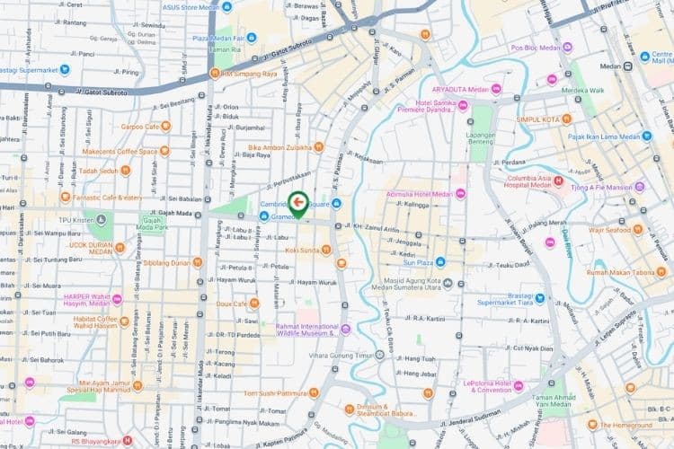 Map - Vertical Static Billboard at Jl Gajah Mada, Medan, Sumatera Utara  (nearby Burger King)