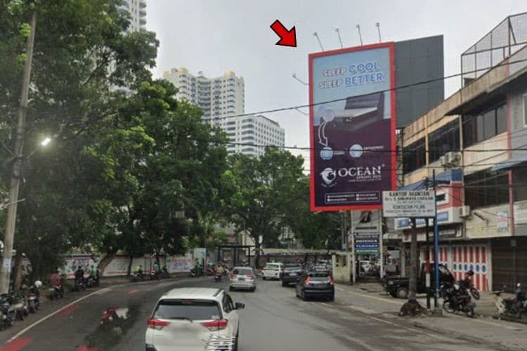 1 Panel Vertical Static Billboard at Jl Stasiun Kereta Api, Medan, Sumatera Utara  (nearby UD Aneka Jaya Ban)