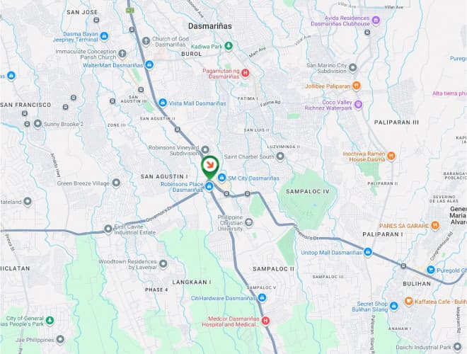 Map - Horizontal Free Standing Billboard at Aguinaldo Highway cor. Governor’s Drive, Dasmarinas, Cavite (Near SM City Dasmariñas and Robinsons Place Dasmariñas)