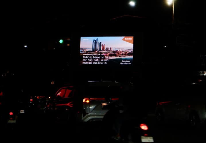 Horizontal Videotron Billboard at Jl Putri Hijau, Medan, Sumatera Utara  (In Front of JW Marriott Hotel) - Night View