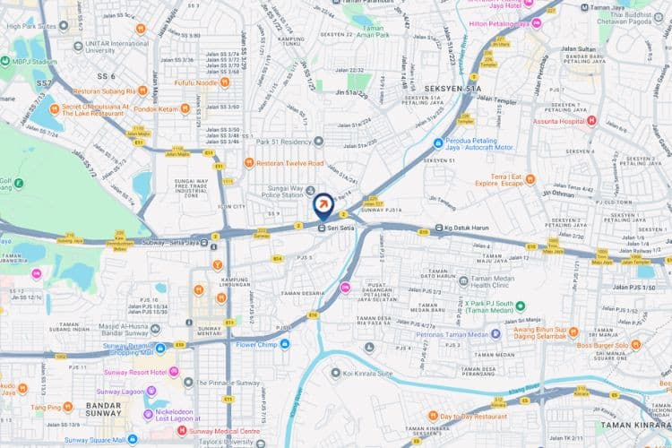 Map - Vertical Digital Screen Billboard at Federal Highway, Petaling Jaya, Selangor